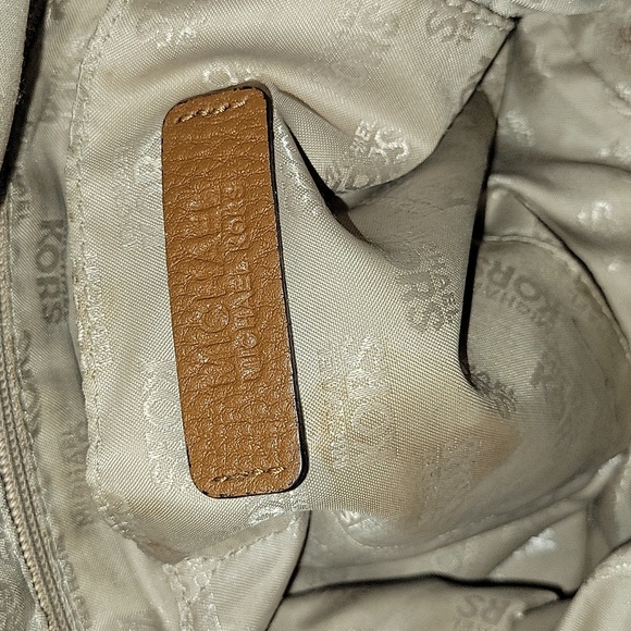 Michael Kors Brown Leather Satchel Shoulder Bag Hobo Tote - Picture 16 of 16